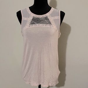 H&M pink blouse with lace detail. Size M.